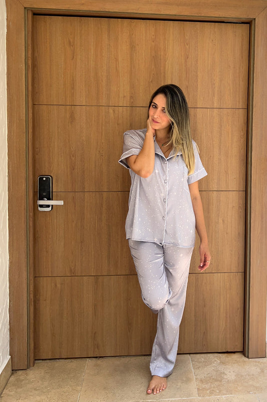 Pijama Pantalón Camisa Manga Corta Lluvia de Estrellas