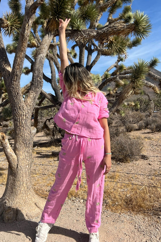 Pijama Pantalón Cactus Camisa Manga Corta