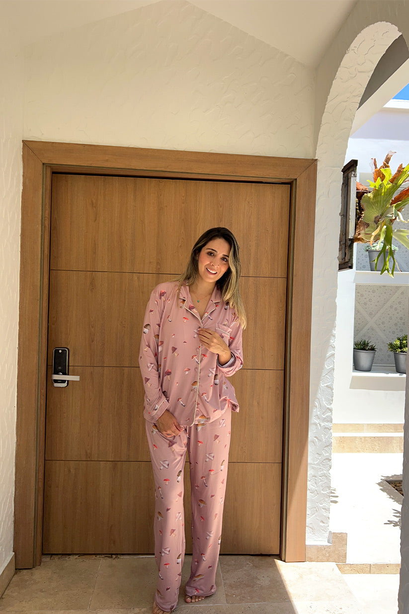 Pijama Pantalón Camisa Manga Larga Honguitos del Bosque Secreto