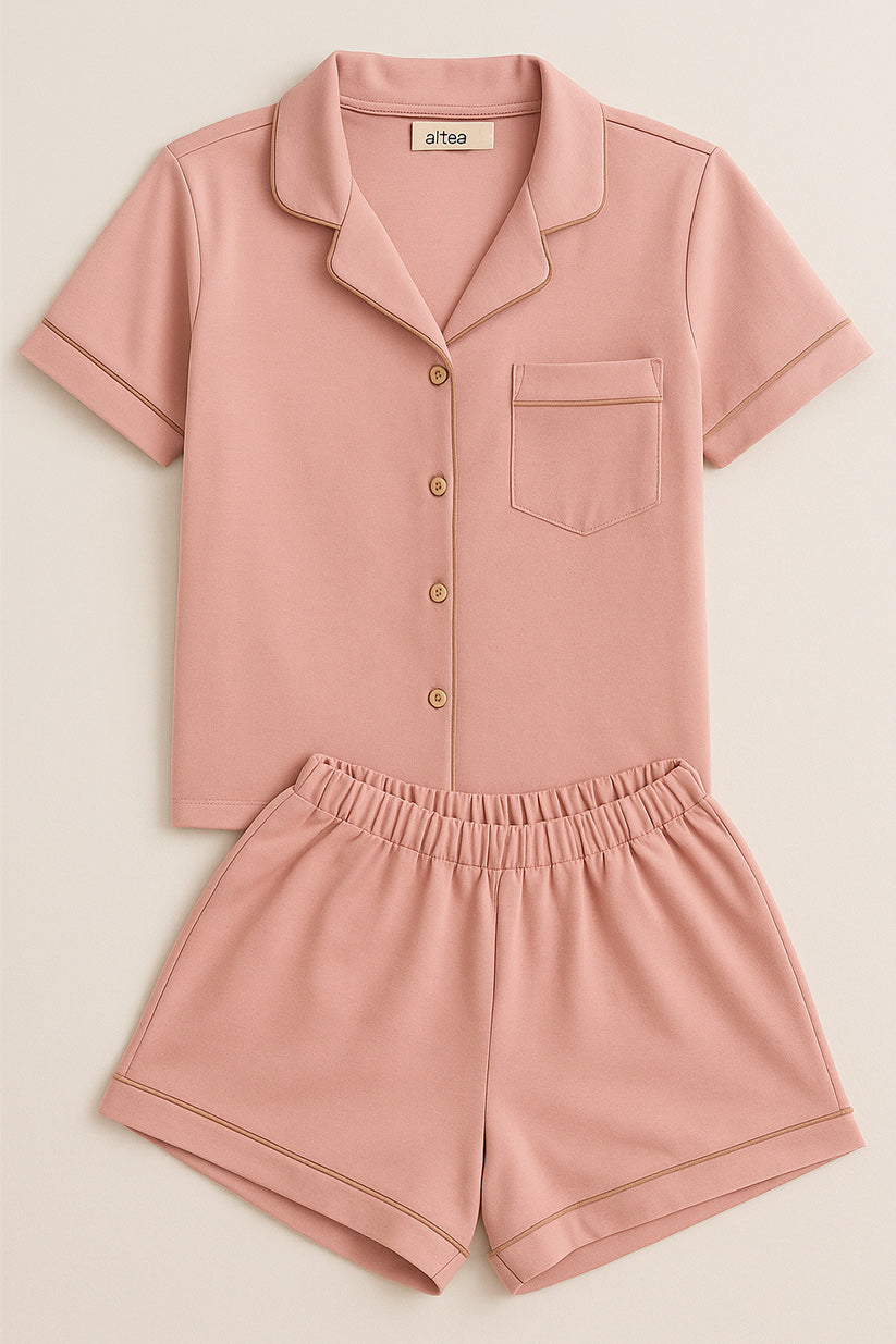 Pijama Short Camisa Palo de Rosa