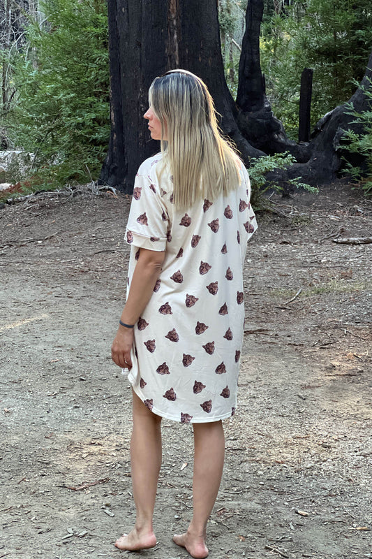 Pijama Camisero Cara de Leopardo