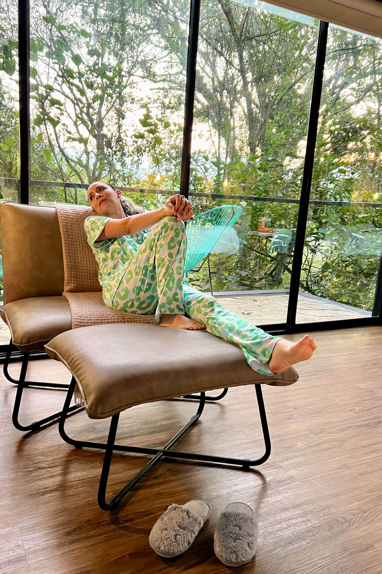 Pijama Pantalón Animal Print Verde Azul