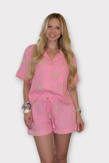 Pijama Short Cactus  Camisa Manga Corta