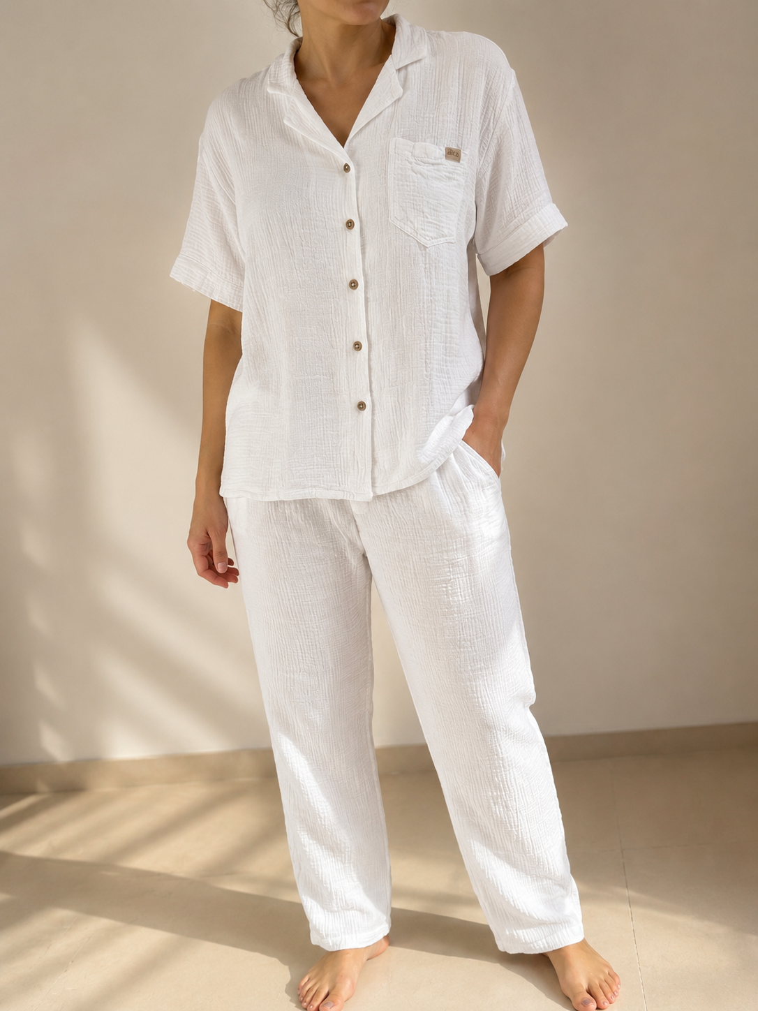 Pijama Pantalón Blanco Nube