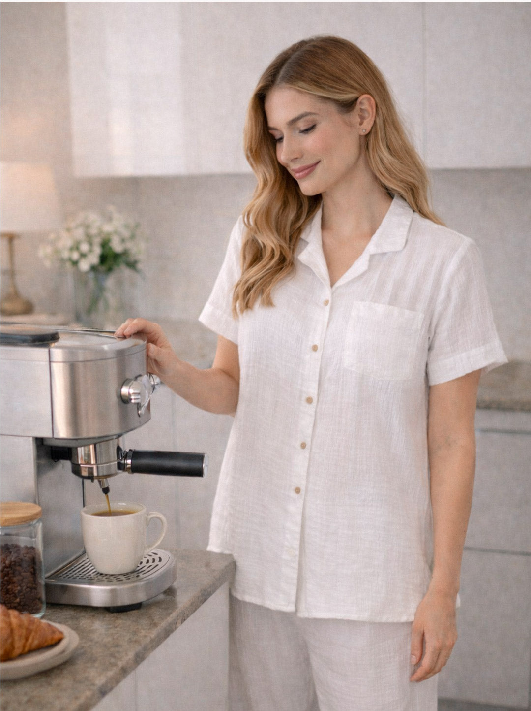 Pijama Pantalón Blanco Nube