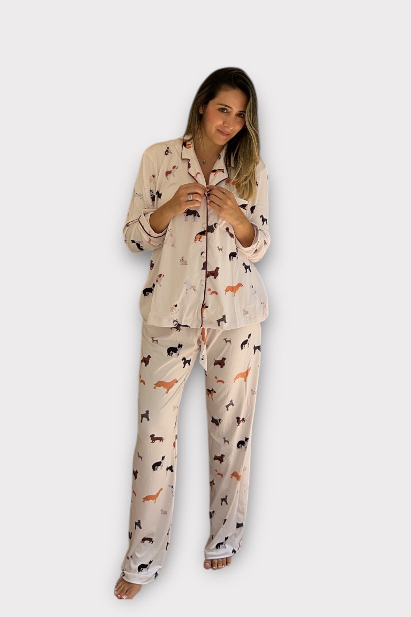 Pijama Pantalón Camisa Manga Larga Dog Lovers