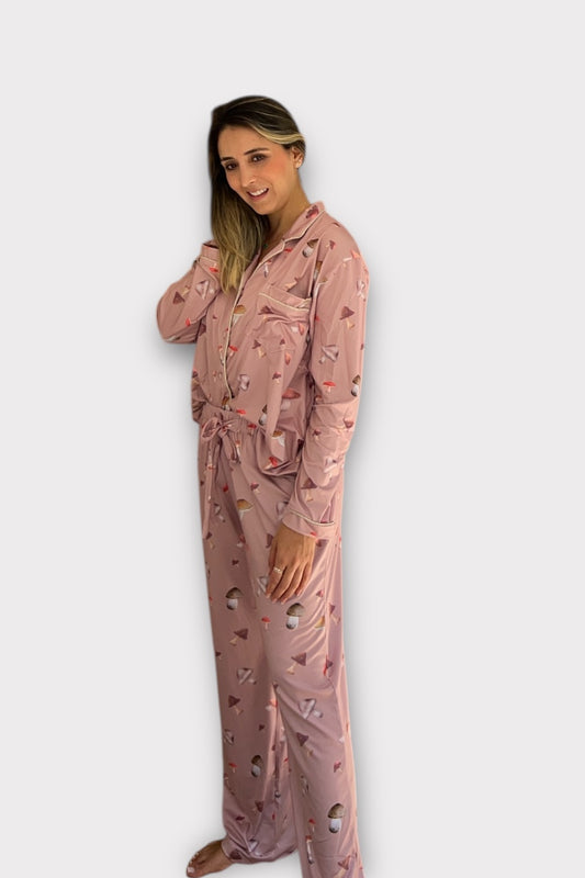 Pijama Pantalón Camisa Manga Larga Honguitos del Bosque Secreto