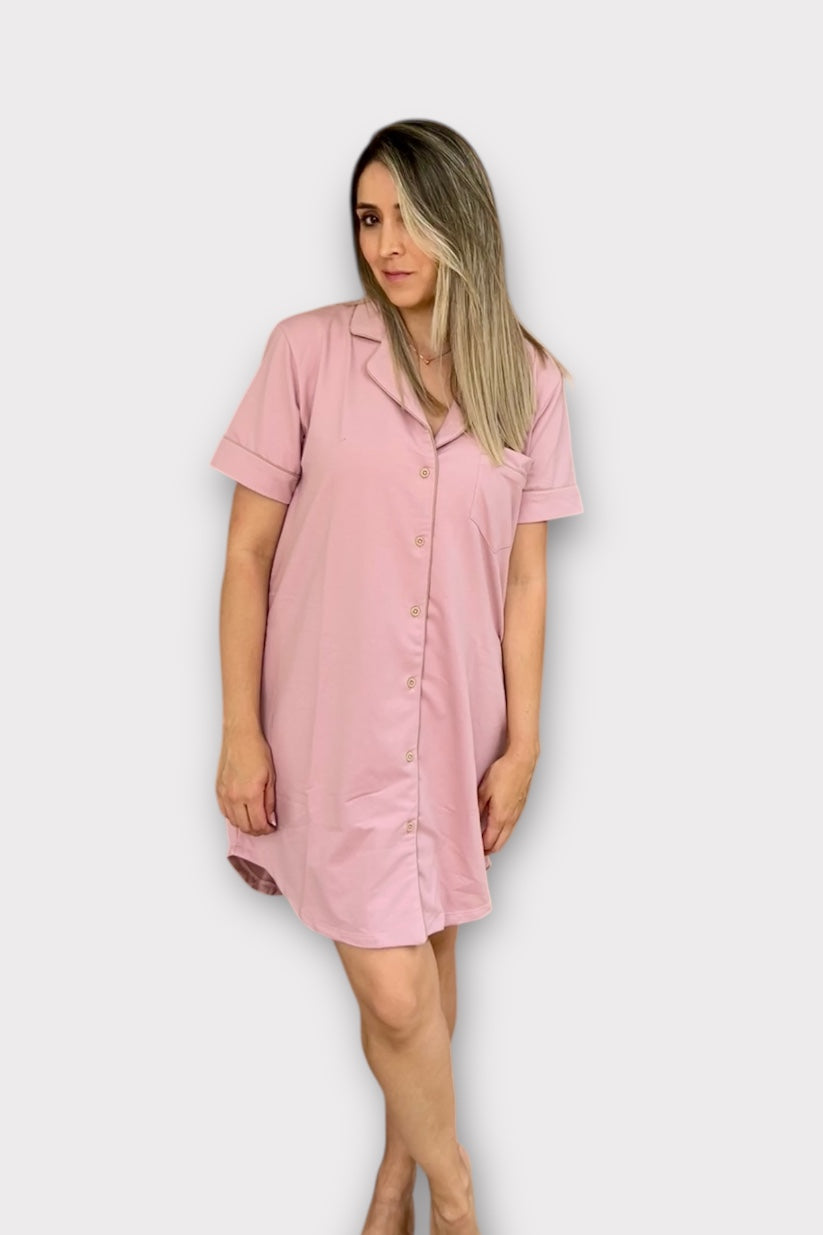 Pijama Camisero Palo de Rosa