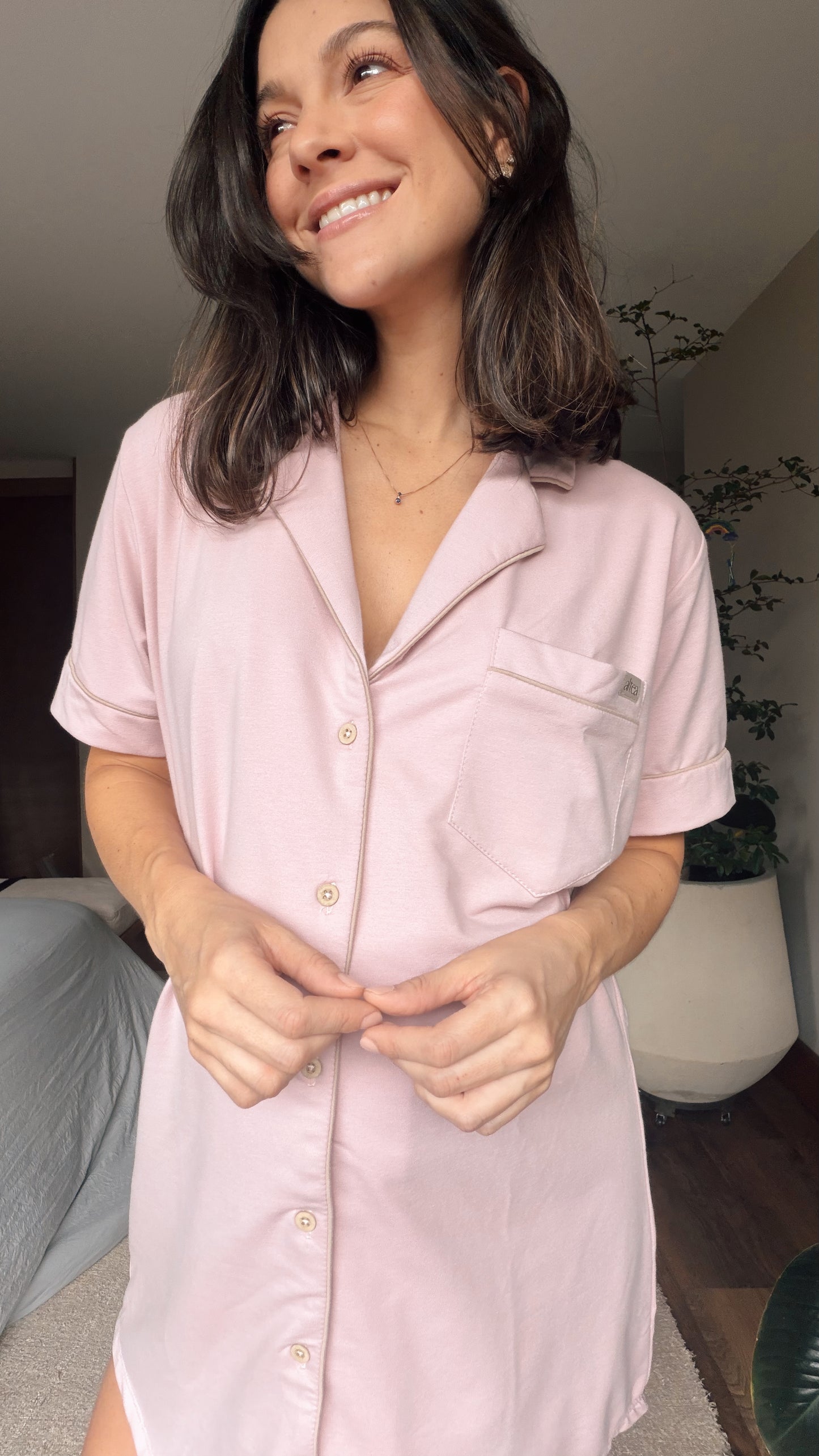 Pijama Camisero Palo de Rosa